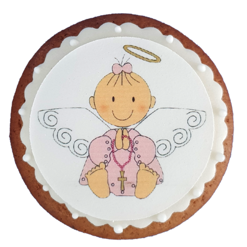 Turta dulce ingeras roz botez